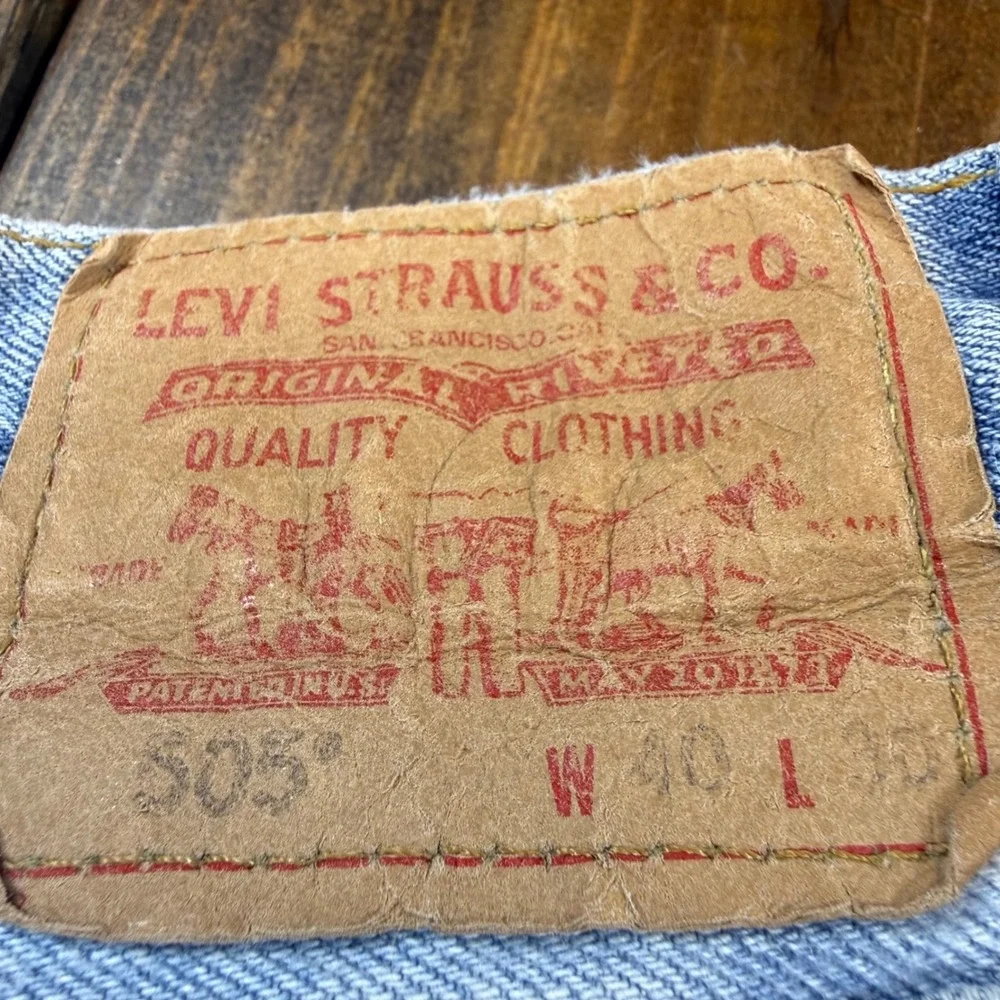 Levis 505 Regular Fit Jeans Light Wash Blue Denim Mens W36 L34 Straight Leg 00s - Picture 3 of 11